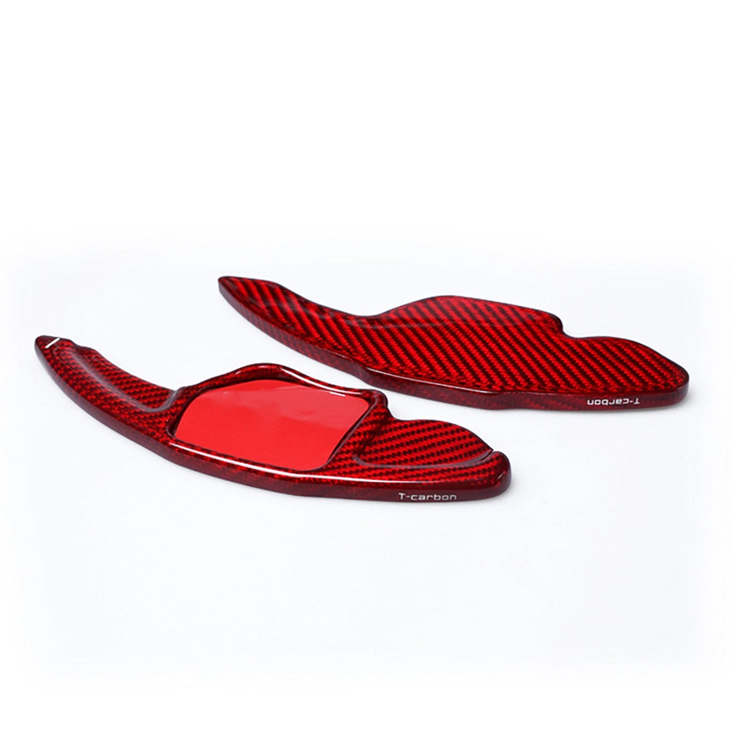 2 x Carbon Fiber Shift Paddle Extensions Red for Audi A4L A8 S5 (2009-2012)