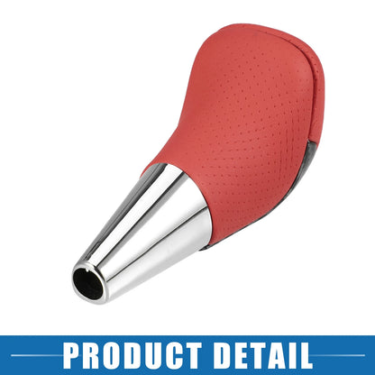 Carbon Fiber Gear Shift Knob for Toyota (Punched Faux Leather, Red)
