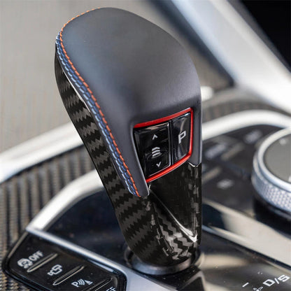 Real Carbon Fiber Gear Shift Knob Trim for BMW M2 M3 M4 X3M X4M X5M (2016-2023)