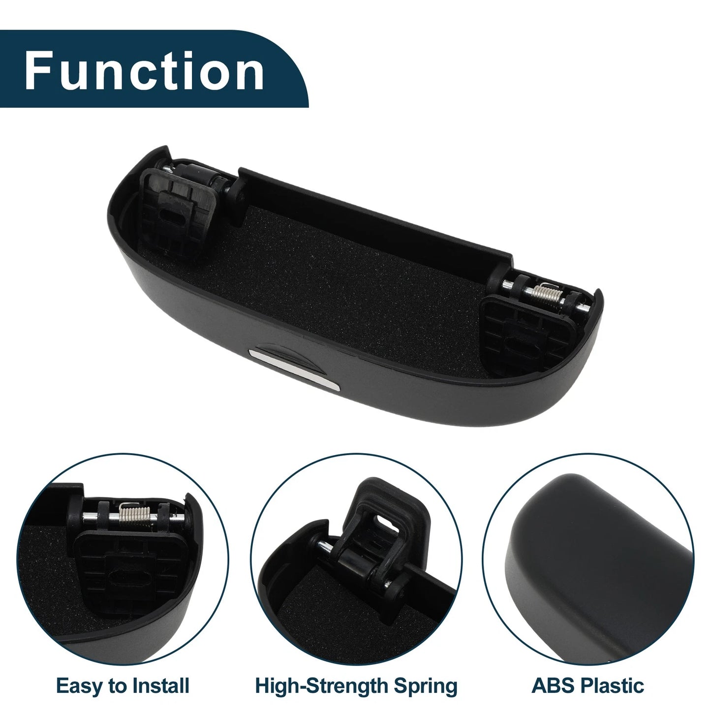 Sunglasses Case for Volkswagen T-Roc 2017-2024 ABS Black 1 Set