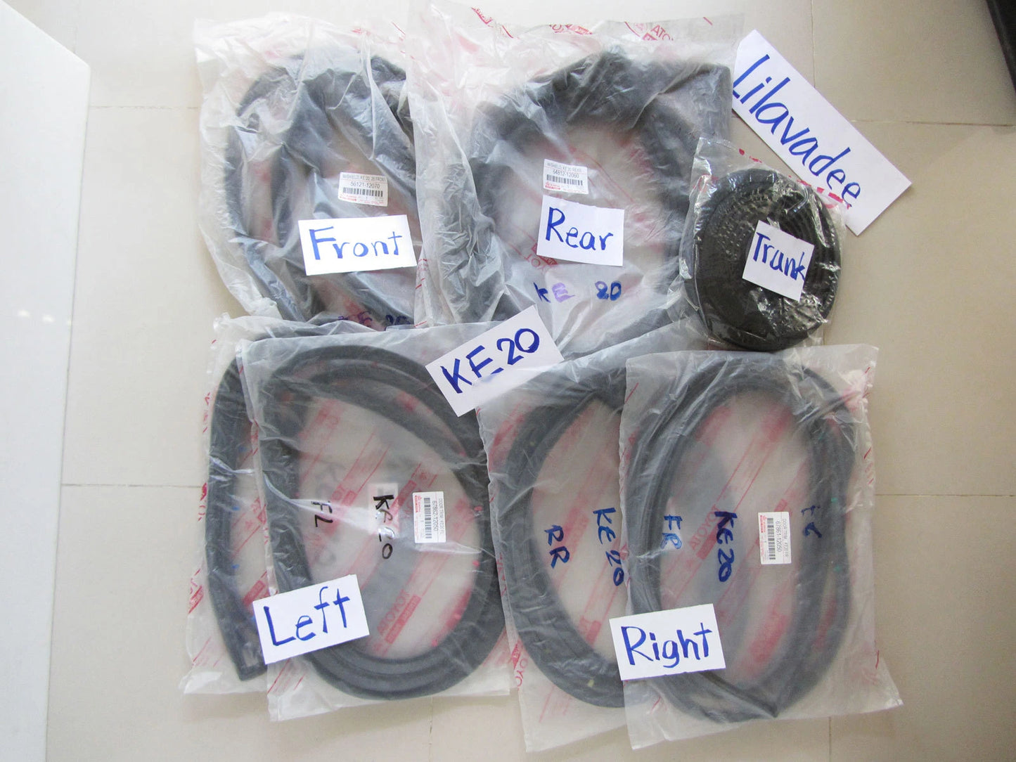 Weatherstrip Rubber Seal Set for Toyota Corolla KE20 4-Door (1970-1979)