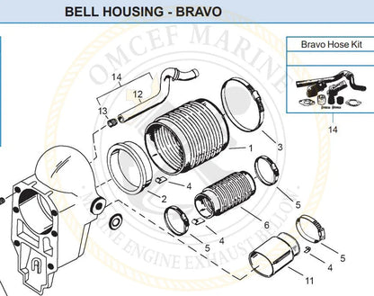 Bravo 1 2 3 & Blackhawk Transom Bellows Kit for Mercury