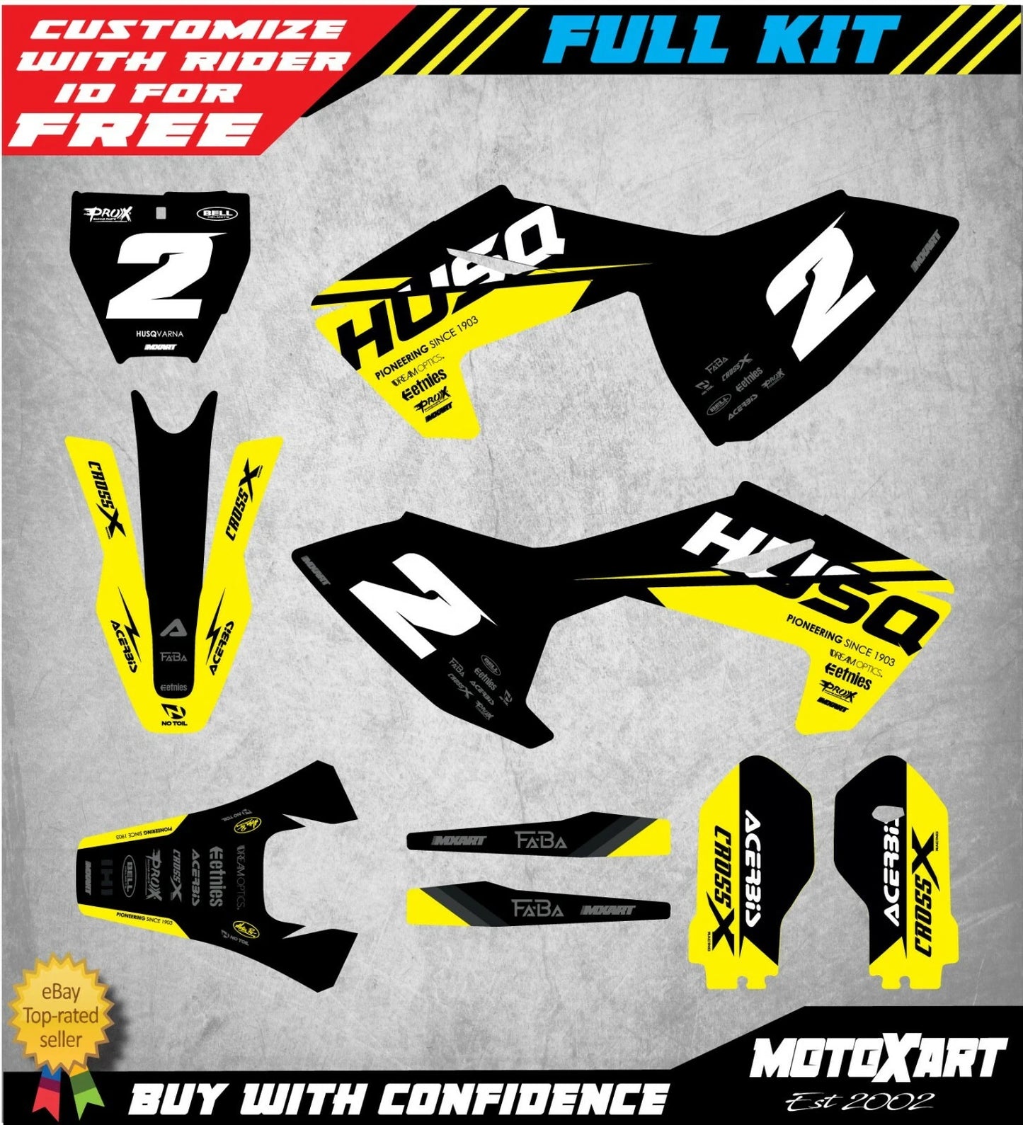 Custom Graphic Kit for Husqvarna TC 85 (2018-2021) - BASE Style Stickers