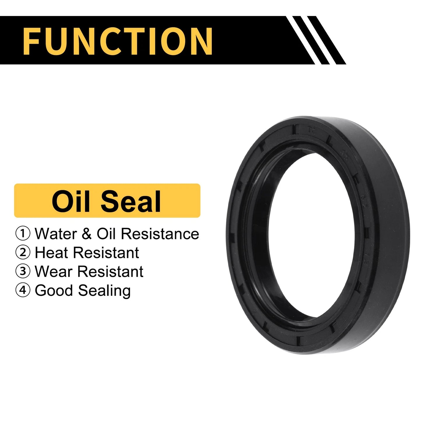 Oil Seal Rotary Shaft Seal NBR Rubber 45x62x12mm Black 5 Pcs