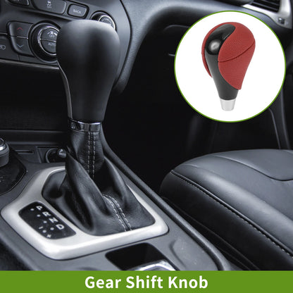 Automatic Gear Shifter Knob for Lexus ES350 2007-2015 - Plastic Faux Leather Red Black