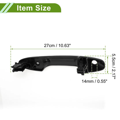 Car Door Handle for Toyota Hilux Fortuner Black Outside 1 Set