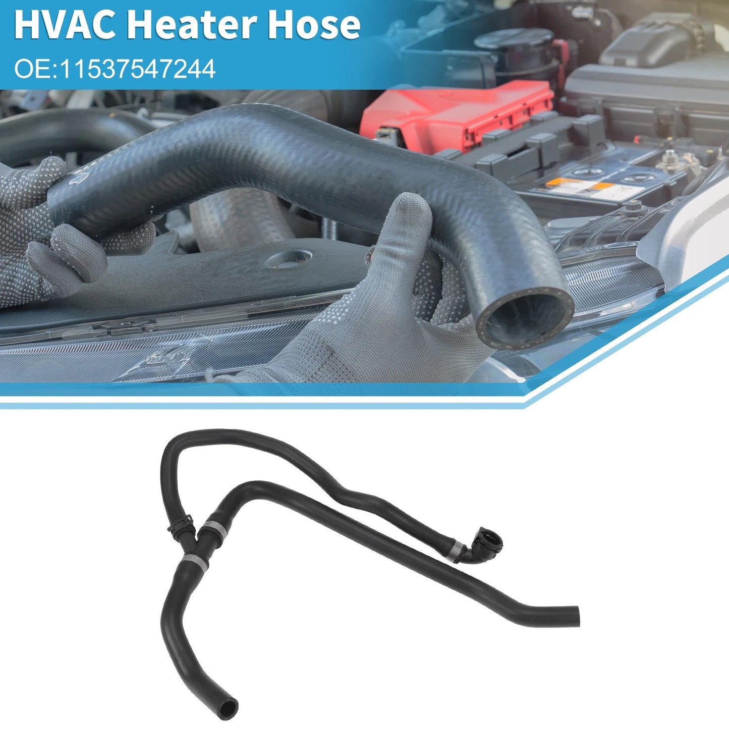 Heater Hose for BMW X5 3.0L (2007-2010) Rubber Black 1 Pc
