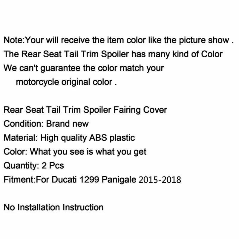 Rear Tail Side Seat Panel Trim Cover for Ducati 1299 (2015-2024)