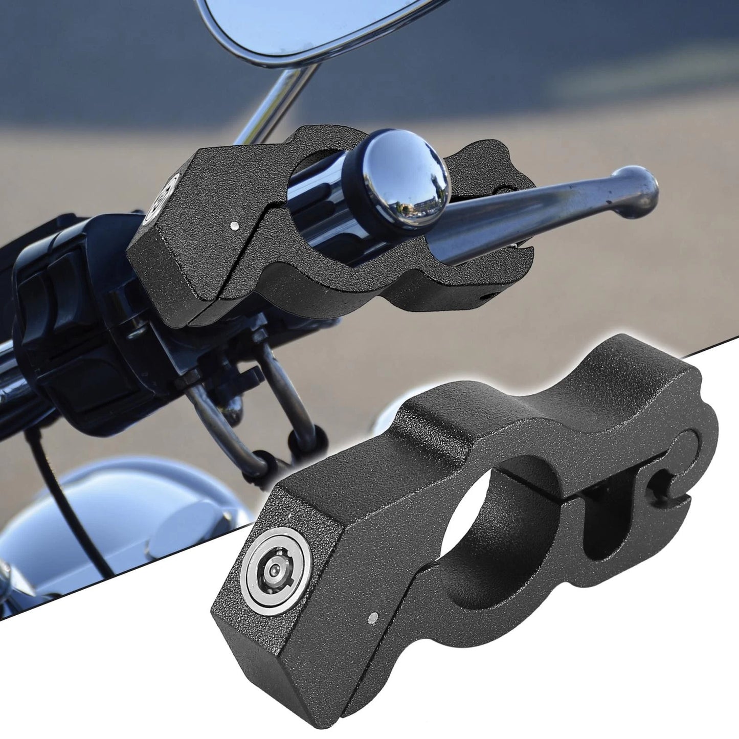 Brake Lock / 2 x Keys / Adjustable CNC Aluminium Alloy Handlebar for Motorcycle