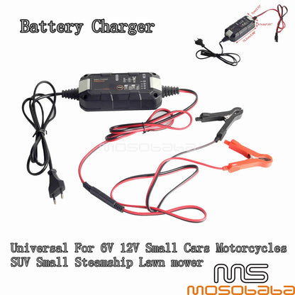 6V 12V Universal Battery Charger Kit for Small Cars, Motorcycles, SUVs