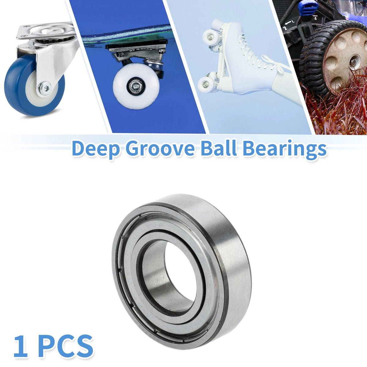 1 Pc Deep Groove Ball Bearings 17x35x10mm for Scooter Skateboard Wheel