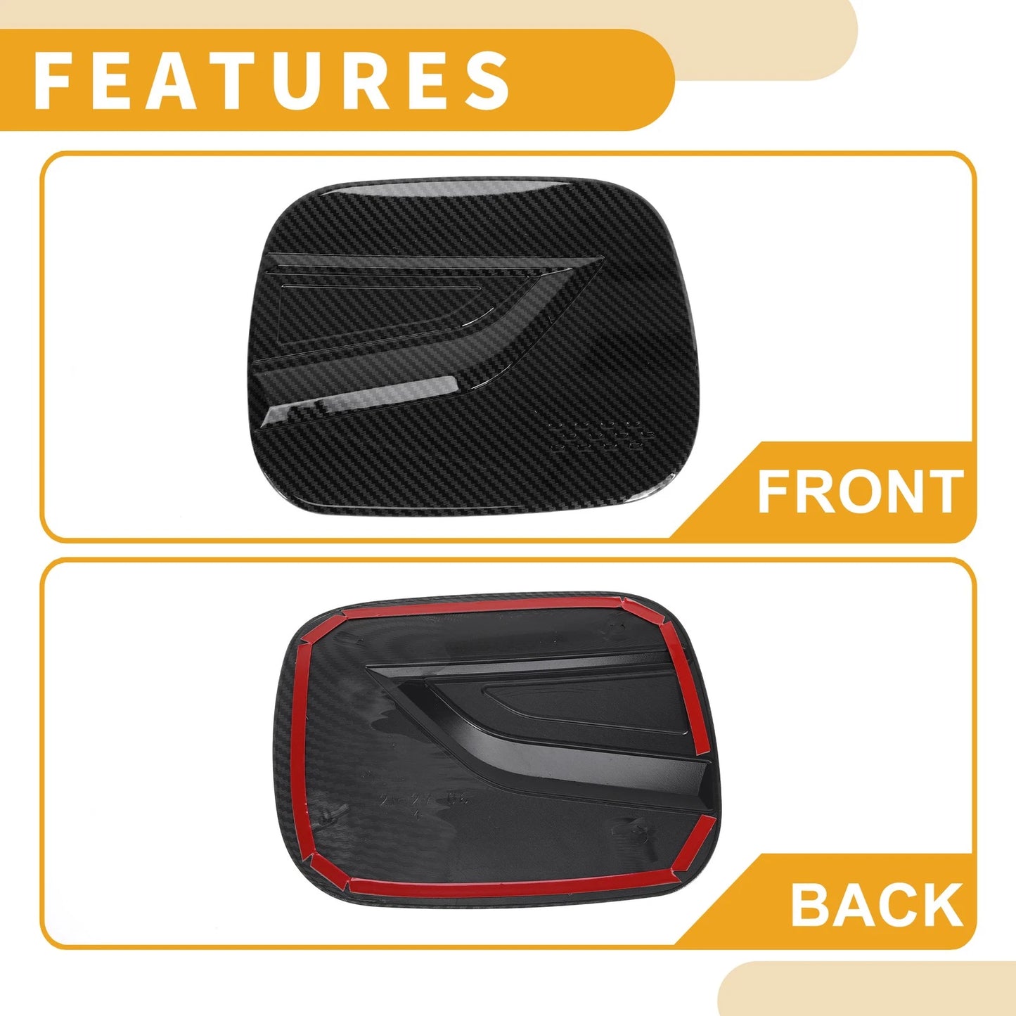 Fuel Tank Door Cap for Lexus NX 2022-2025 Carbon Fiber Black