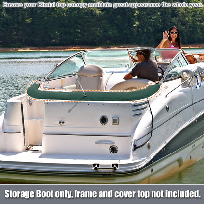 Boot Cover 85-90 W for Boat Universal Bimini Top with Light Hole Green