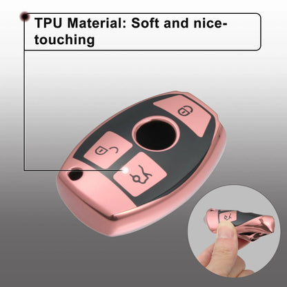 Silicone Smart Key Fob Case Cover for Mercedes Benz A-Class (2013-2018) Pink