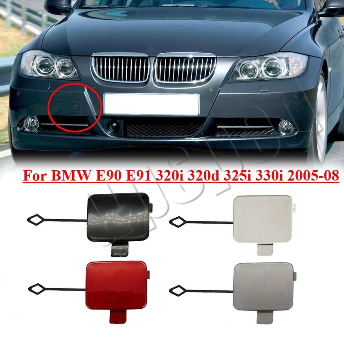 Front Bumper Tow Hook Eye Cover Cap for BMW E90 E91 (2005–2008)