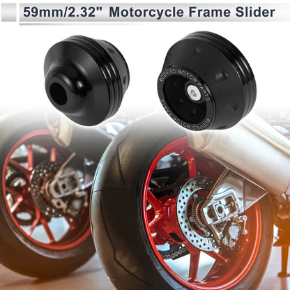 Slider Frame 15mm Aluminum Alloy Plastic 2 x Black for Motorcycle