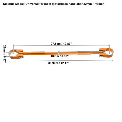 22mm Balance Bar Crossbar for Motorcycle Lever Gold Tone
