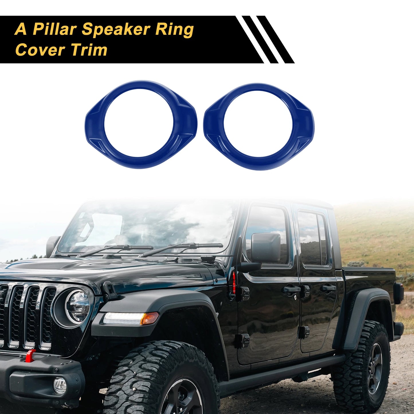 A Pillar Speaker Ring Cover Trim for Jeep Wrangler JK JKU 2 Door 4 Door (2007-2018)