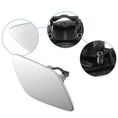 Front Right Bumper Headlight Washer Nozzle Cover Cap for BMW 328 Silver Tone