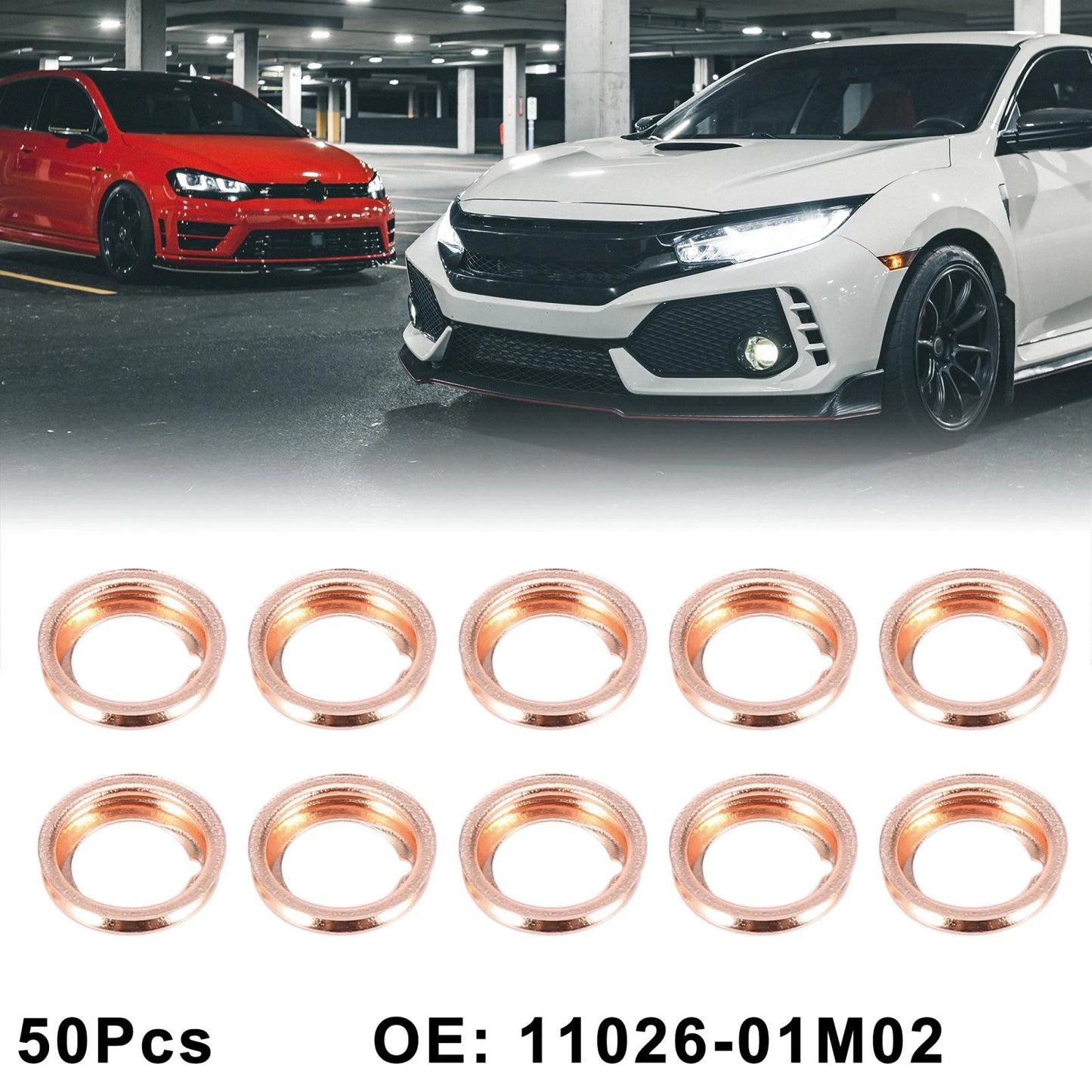 50pcs M12 Oil Drain Plug Gaskets for Nissan, Infiniti, Mercury