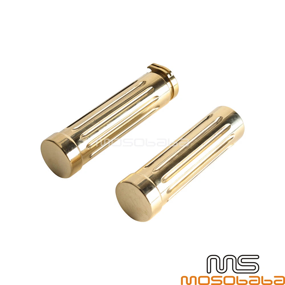 1'' Hand Grips for Harley Honda Suzuki Kawasaki Chopper Cafe Racer - Brass