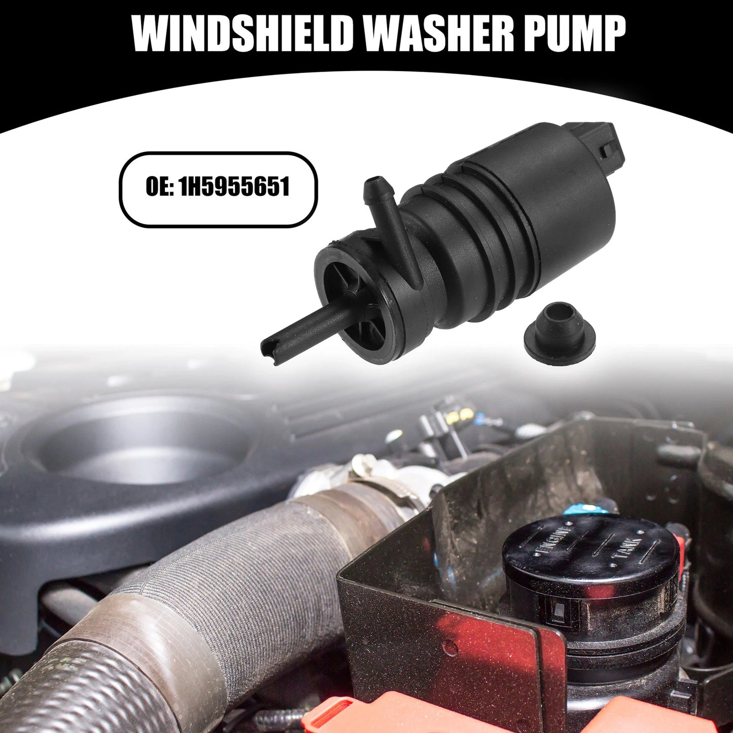 Windshield Washer Pump for Porsche 911 (2012 - 2019) Plastic Black