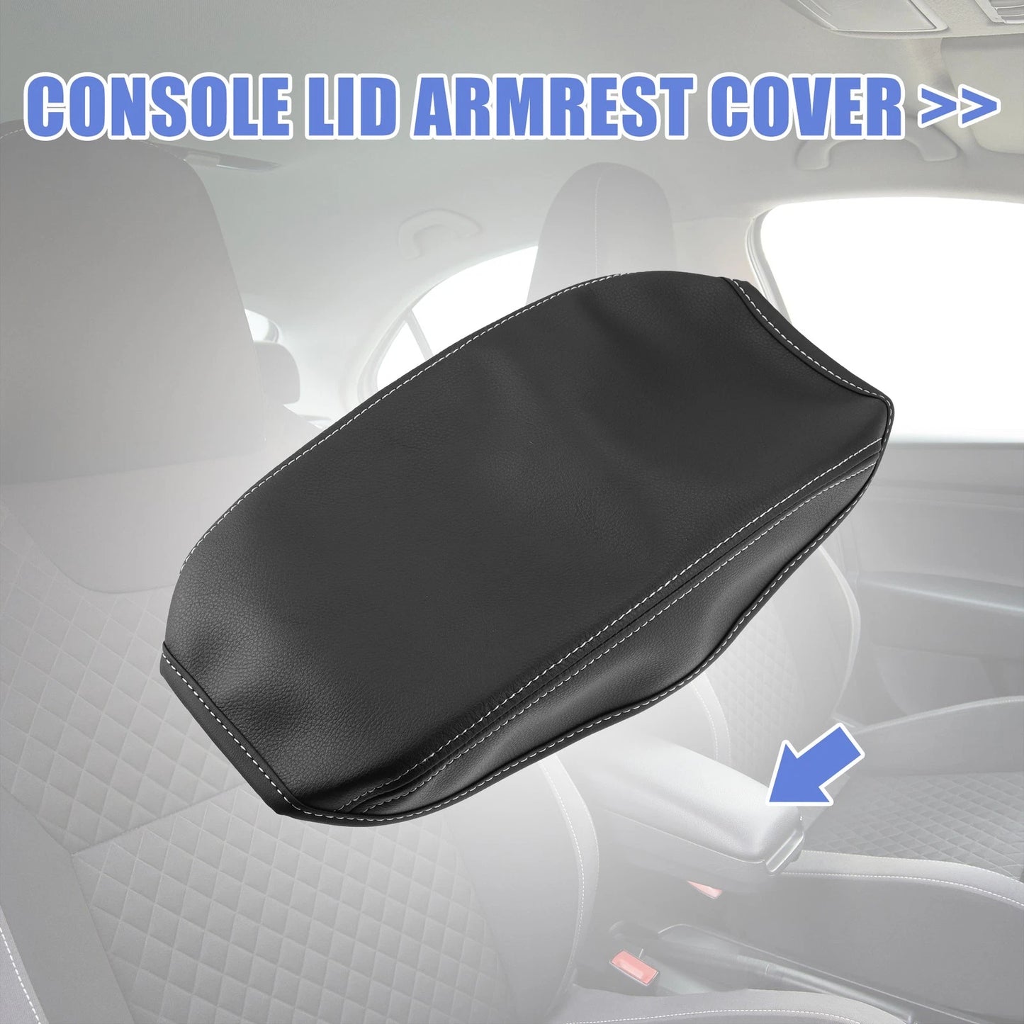 Black Center Console Lid Armrest Cover for Subaru Forester (2019-2021)