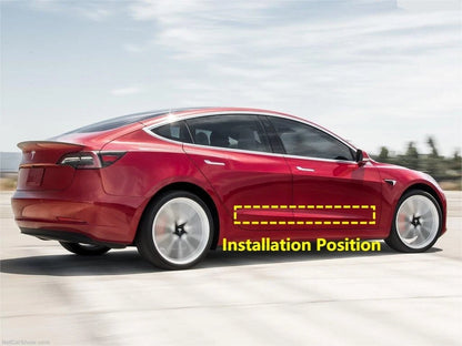 Door Side Body Molding Cover Trim for Tesla Model 3 (2018-2023) - 4P Stainless Steel