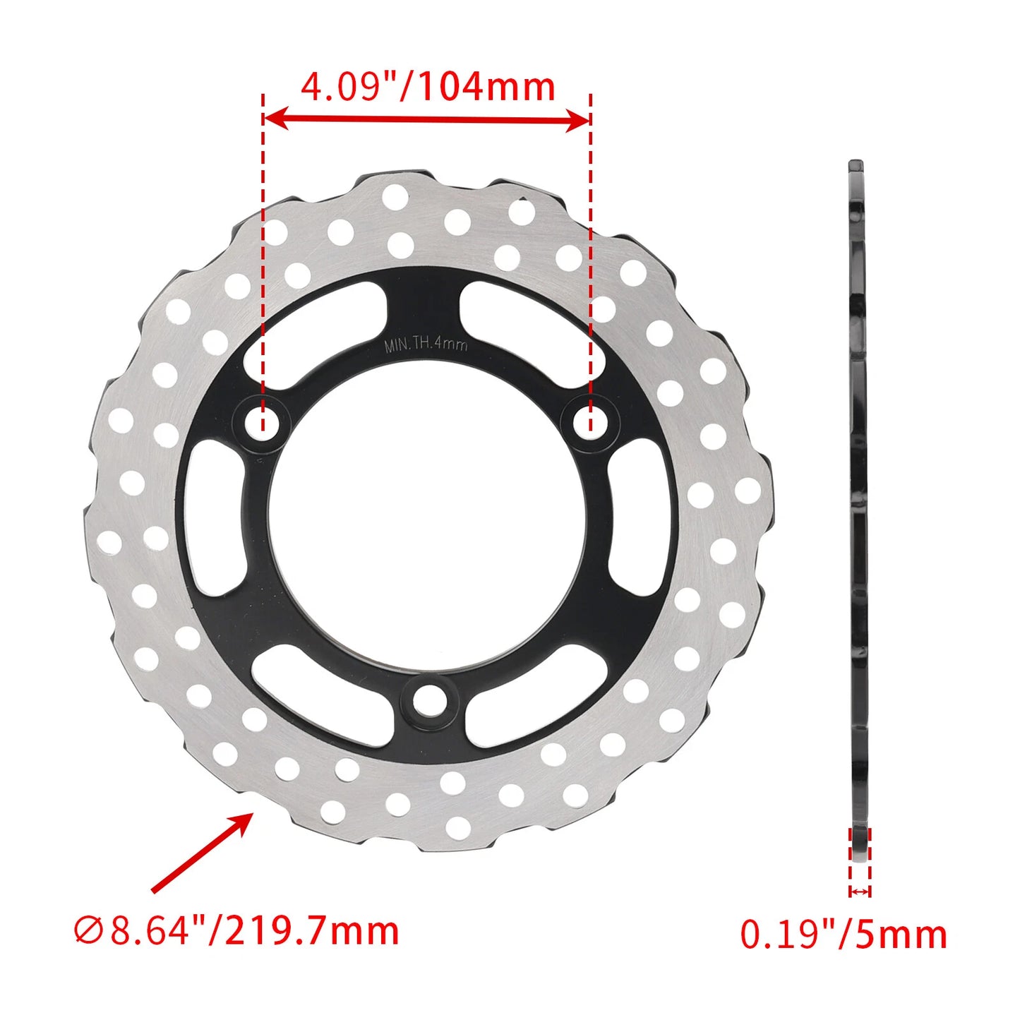 Rear Brake Disc for 2008-2012 Kawasaki EX 250 Ninja 250 R (2008-2012)