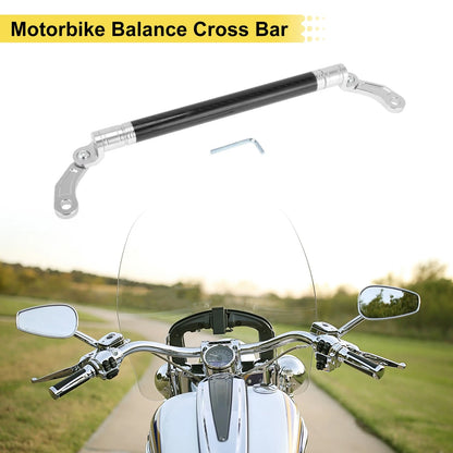 Balance Cross Bar Motorbike Handlebar 0.39" Hole Diameter Silver Tone