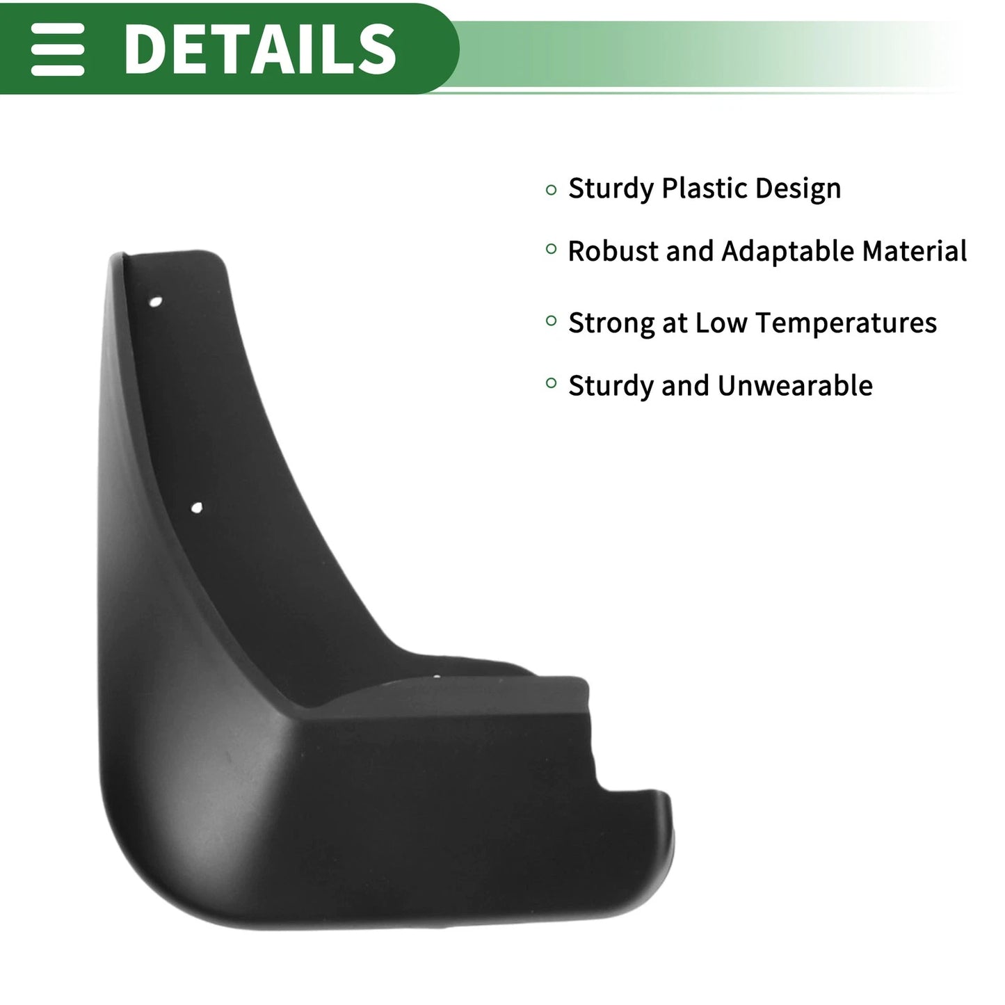 Mud Flaps Splash Guards for Ford Fiesta Hatchback (2009-2012) with Mounts