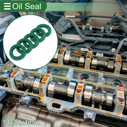 Oil Seal Rotary Shaft Seal TPU 14x22x4mm High Pressure Green 5 Pcs