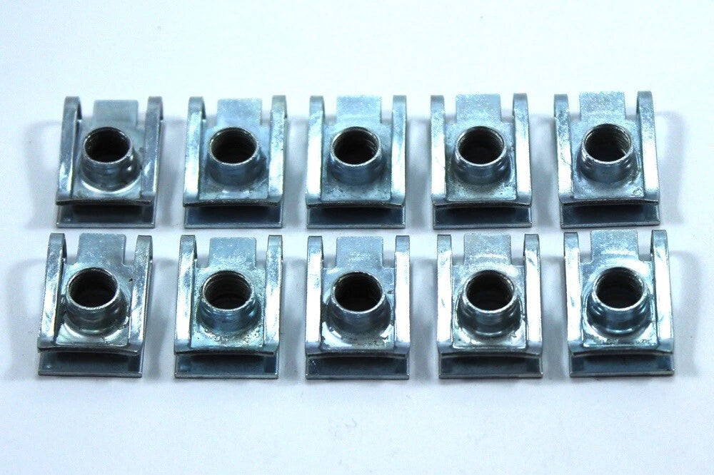 10 x M8 8mm Filo Punte C Clip Velocità Molla Zincato Camino U Dado Dadi