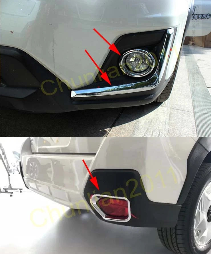 6 x Front Rear Tail Fog Light Lamp Cover Trim for Subaru XV (2018-2020)