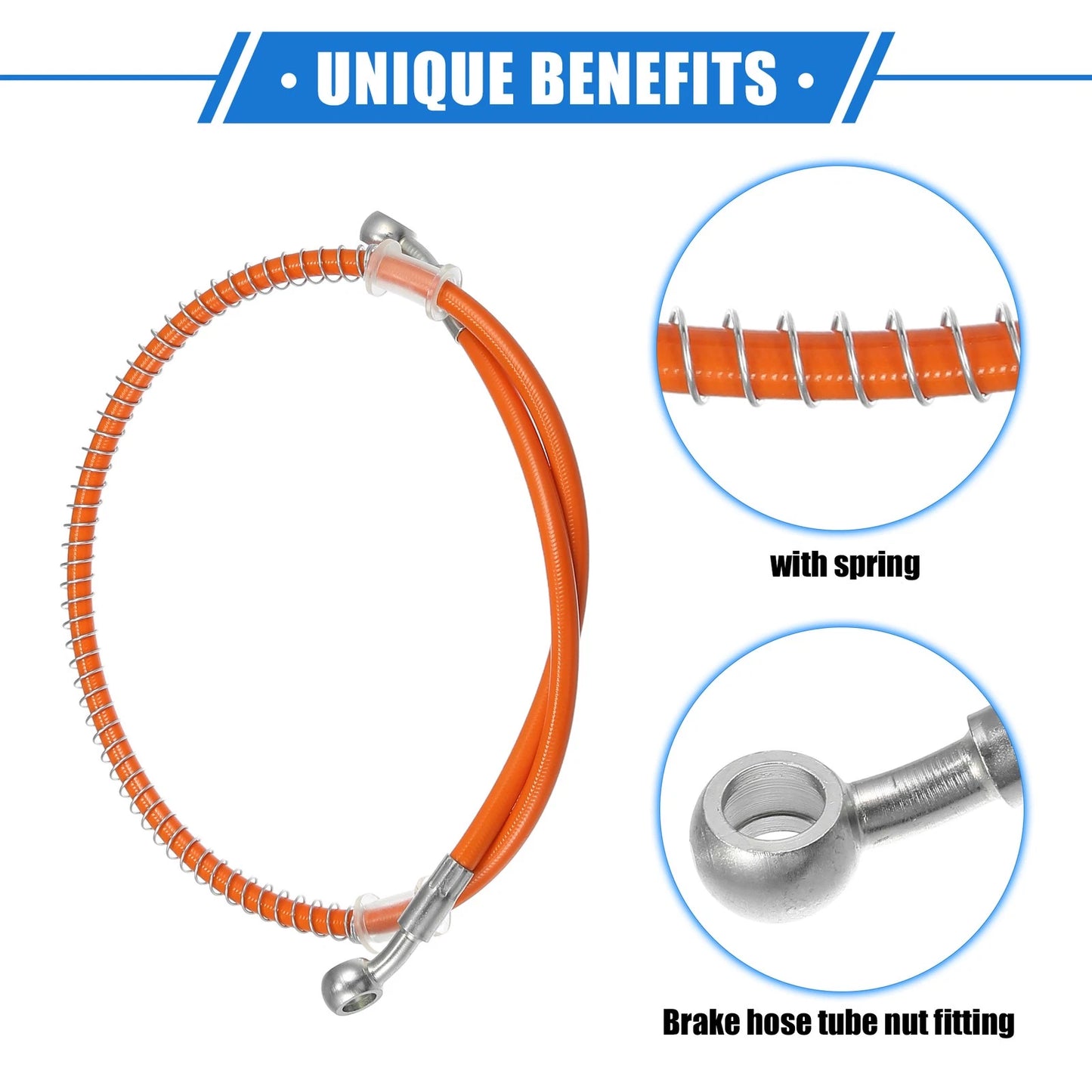 Hydraulic Brake Hose Line Pipeline / 80cm 31.5in 10mm / Orange for Motorcycle