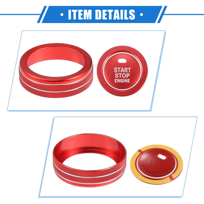 4 x AC Climate Control Knob Rings for Toyota Highlander (2020-2023) Red