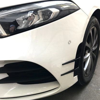 Black Front Bumper Spoiler Side Air Intake Cover for Benz A-Class (2018–2023)