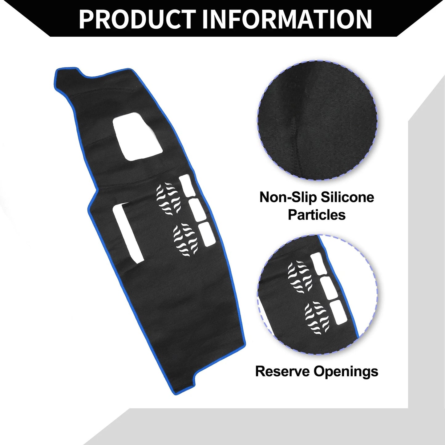 Dashboard Cover Mat for Mazda CX-5 KF (2016-2024) Black Blue 1 Set