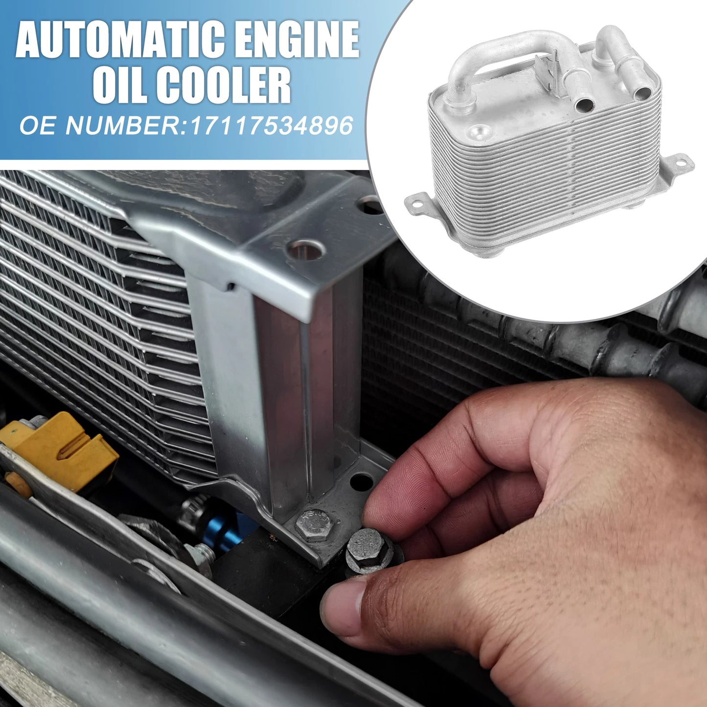 Engine Oil Cooler for BMW E60 2006-2010 (2 x Silver Tone)