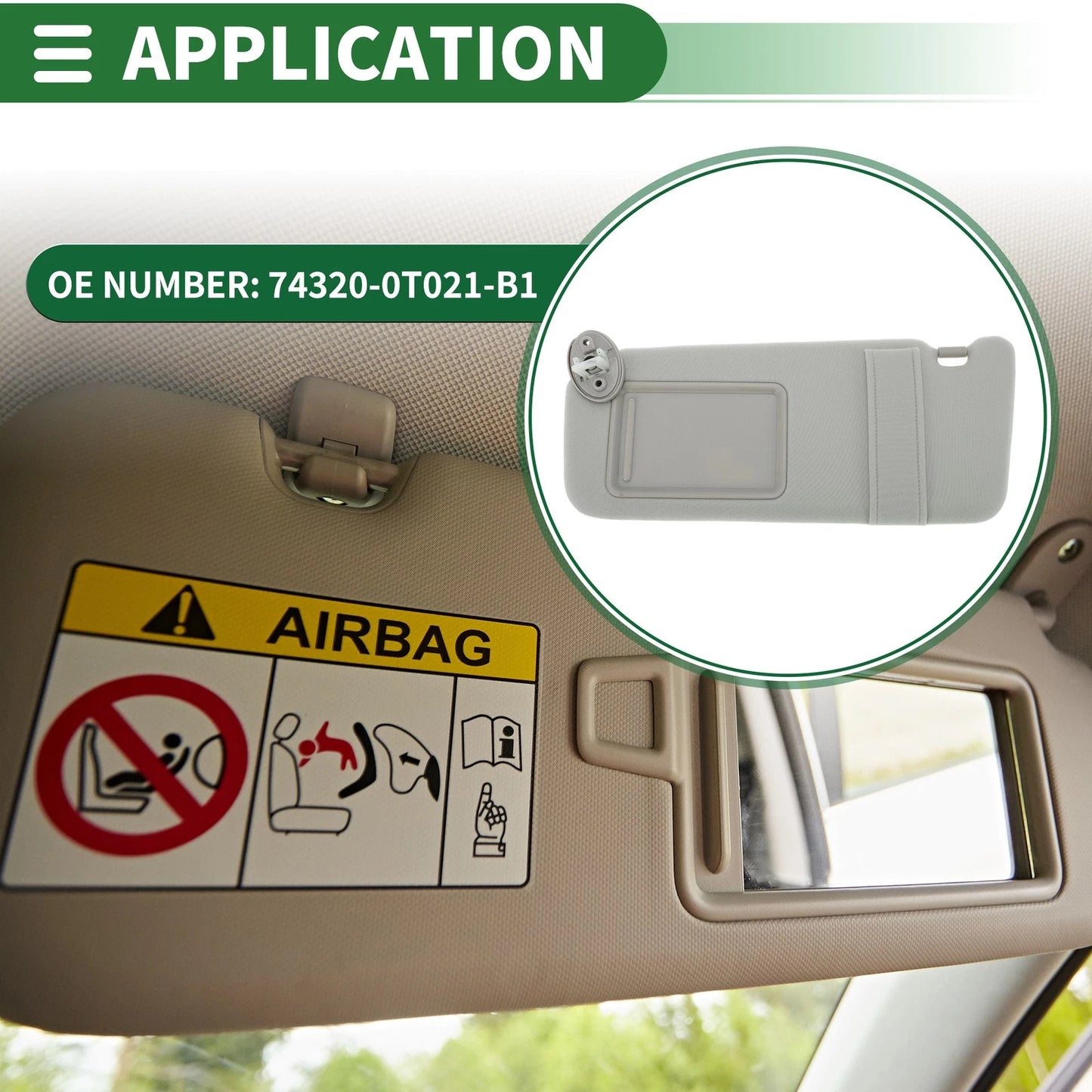 Car Sun Visor for Toyota Venza 2009-2015 with Mirror (2009-2015)