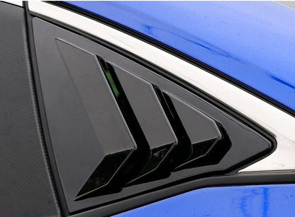 Glossy Black Rear Window Side Louver Covers for Honda Civic Sedan (2022-2023)