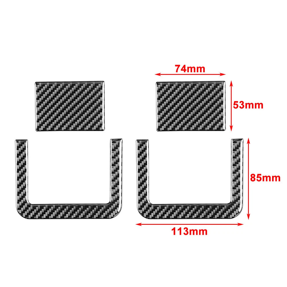 4x Carbon Fiber Rear Seat Adjustment Panel Cover for Toyota Tundra (14-21)