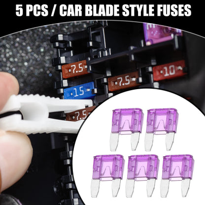 5 x Mini 3AMP APM/ATM Blade Fuses for Car Short Circuit Protection