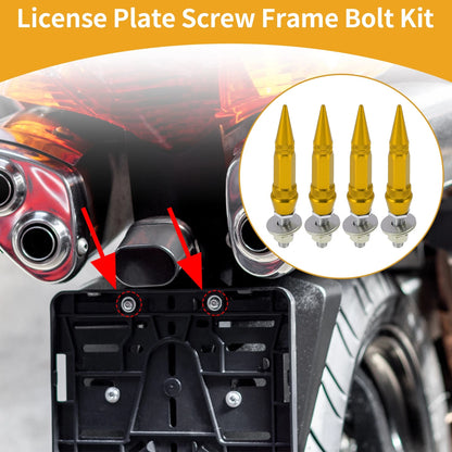 M6 82mm License Plate Screws Cover 4 pcs for Universal Motorcycle