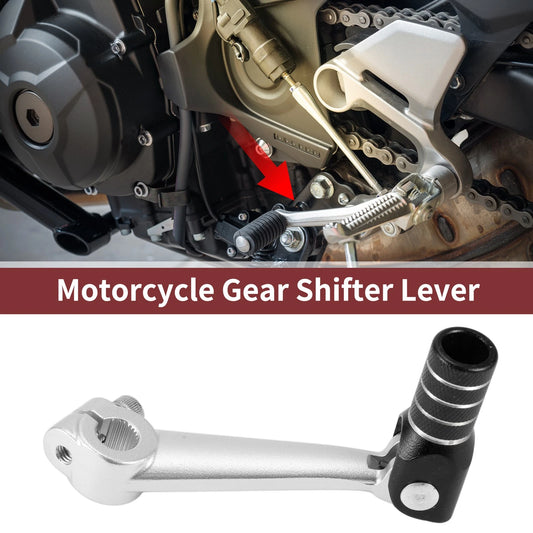 Folding Motorcycle Gear Shifter Lever - Silver Tone Black for Bosuer M5