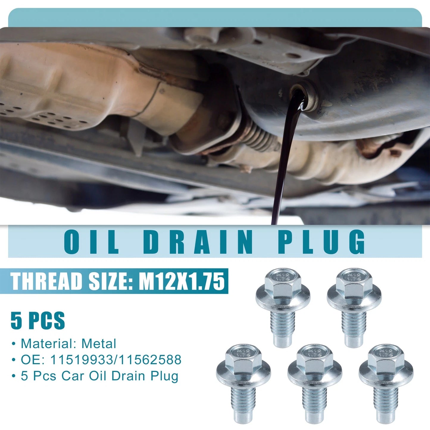 Oil Drain Plug / 5 Pcs / Oil Drain Plug for Buick Enclave (2008–2017)