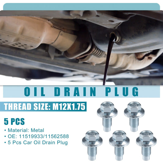 Oil Drain Plug / 5 Pcs / Oil Drain Plug for Buick Enclave (2008–2017)