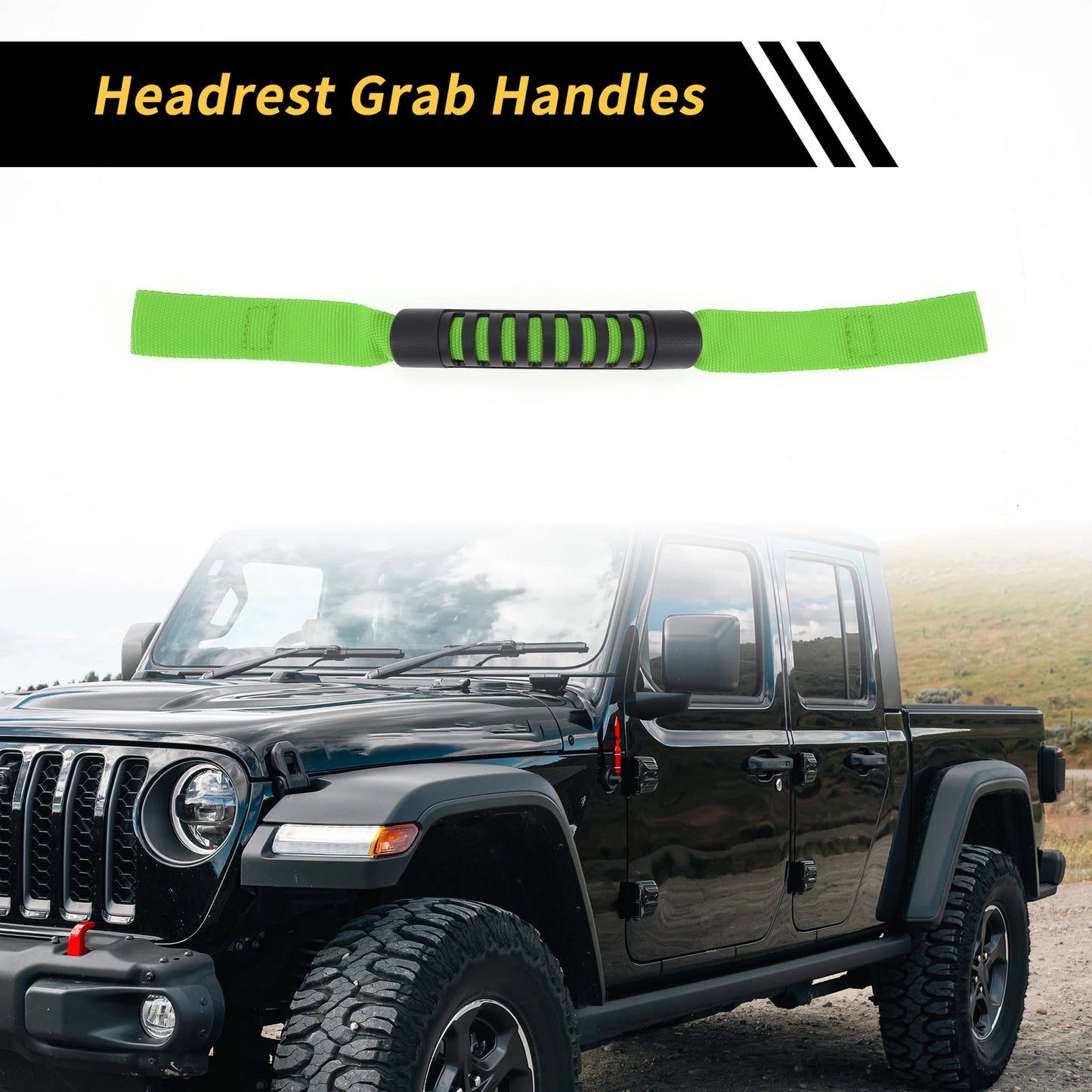 2 x Headrest Grab Handles for Jeep Wrangler (2011-2023)
