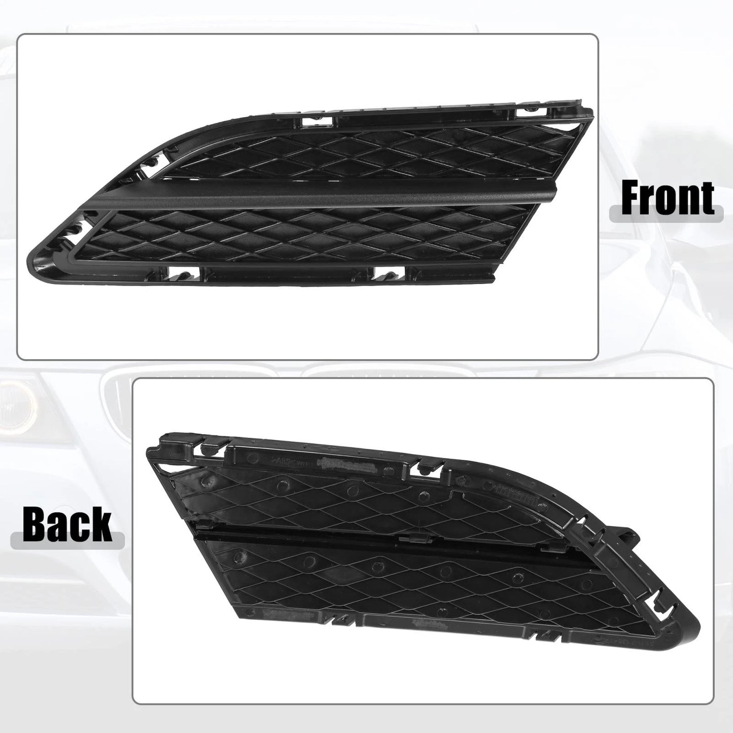 Left Car Fog Light Grille Trim for BMW 3 Series E90 2009-2012 Black
