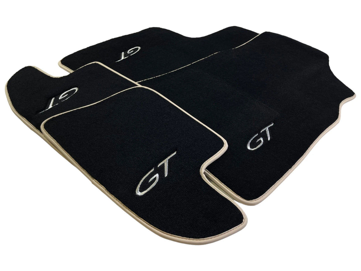 Floor Mats for Bentley Continental GT 2012-2017 Black Carpets Beige Trim